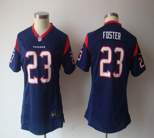 Nike NFL Game Women Jerseys Houston Texans 23 Arian Foster Navy Blue Team Color